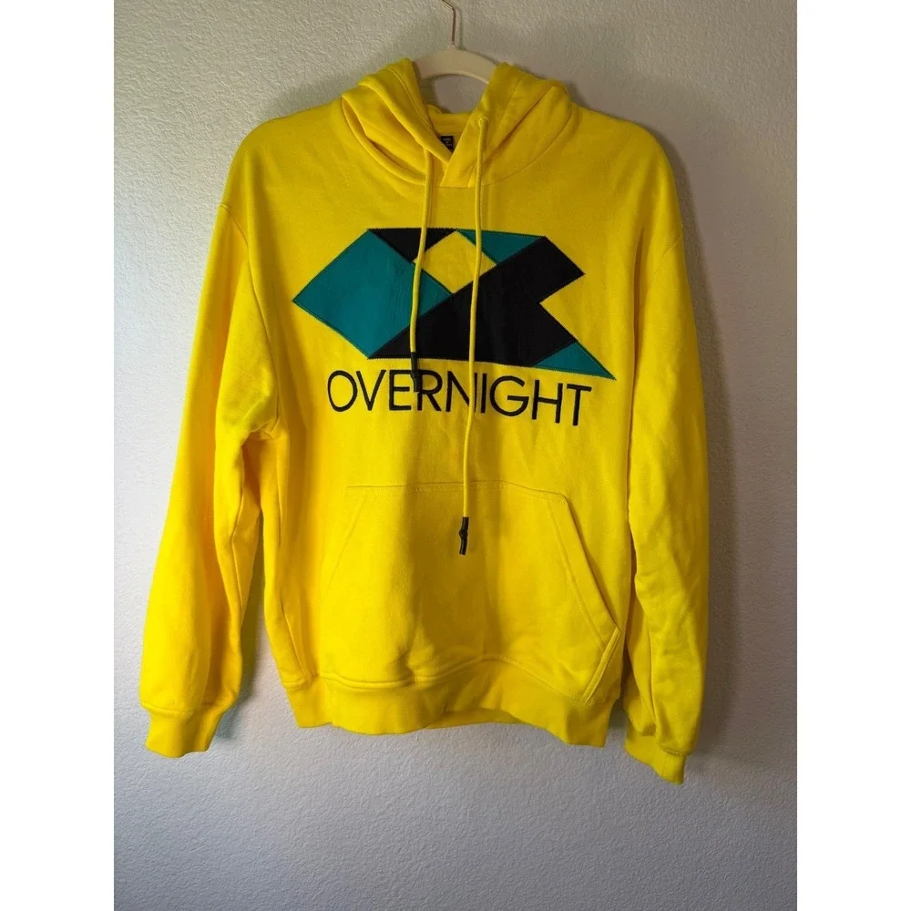 McQ Alexander McQueen FOAM Overnight Yellow Graphic Hoodie XS New Cyberpunk